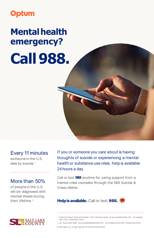 Mental health emergency? Call 988.